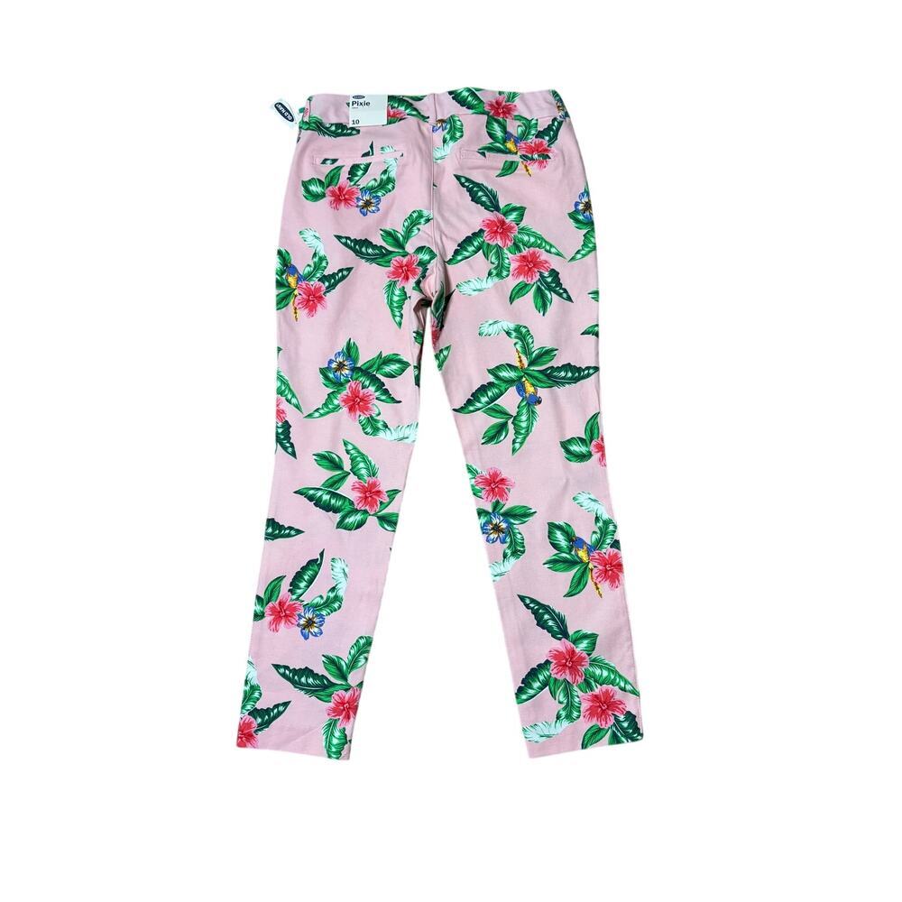 Old Navy Pixie Pant Pink Tropical Floral Ankle Pants NWT 10